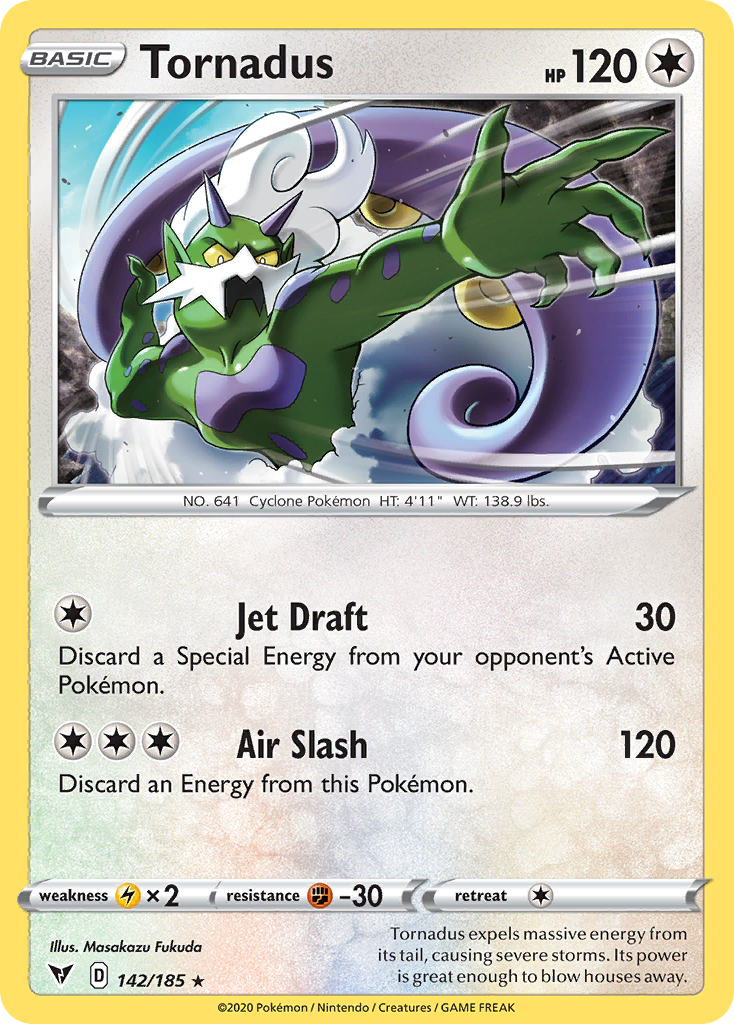 Tornadus 142/185 Holo Rare Vivid Voltage Reverse Holo