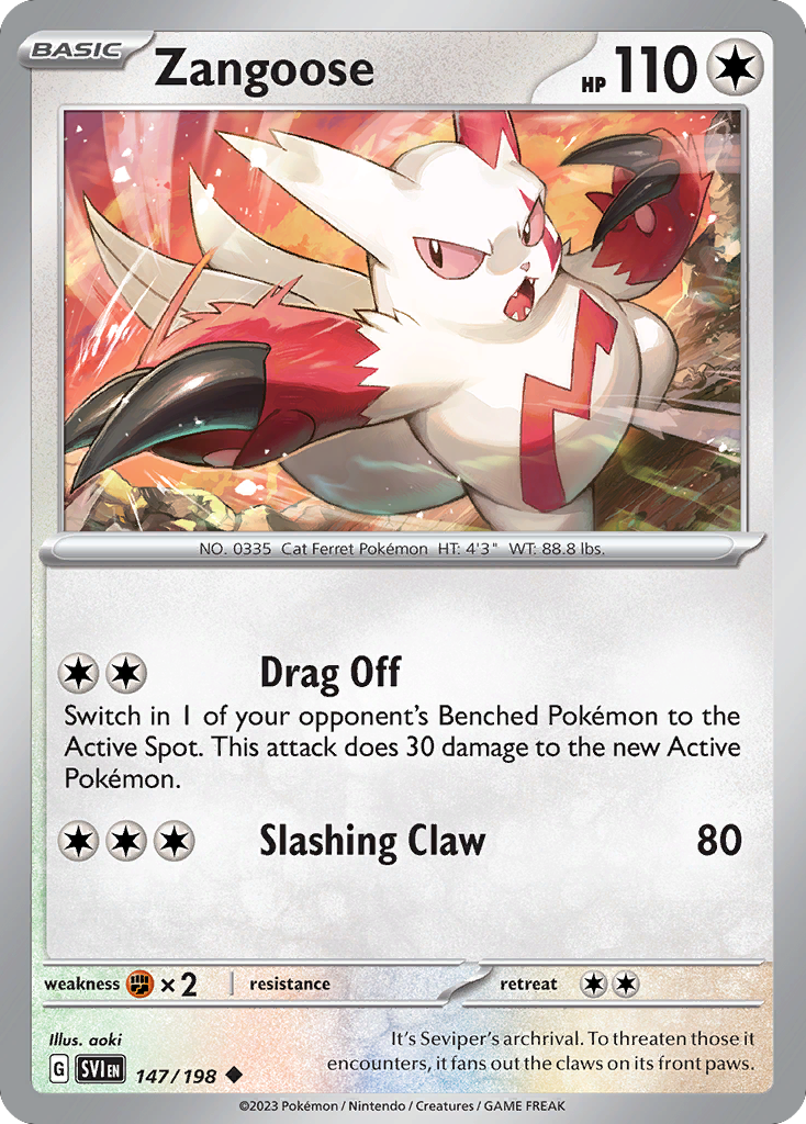 Zangoose 147/198 Uncommon Scarlet & Violet