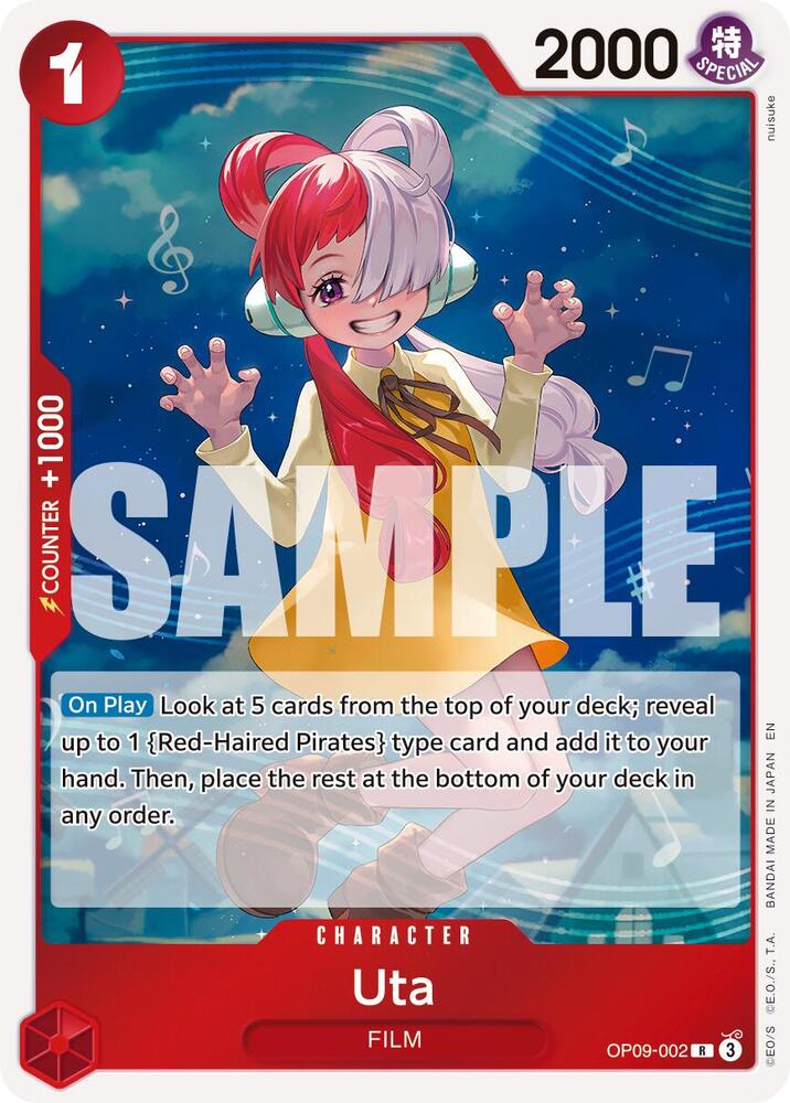 Uta (Reprint) OP09-002 Rare Premium Booster -The Best- Vol. 2