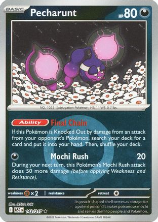 Pecharunt (Energy Symbol Pattern) 143/217 Ascended Heroes Reverse Holo