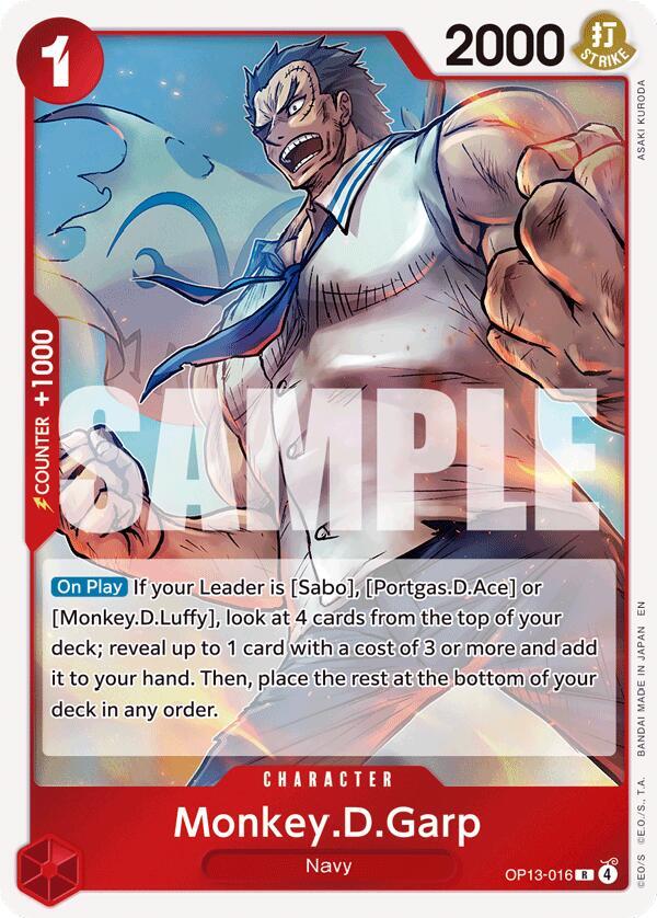 Monkey.D.Garp OP13-016 Rare Carrying On His Will