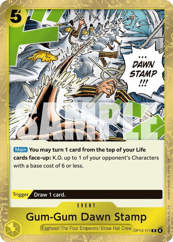 Gum-Gum Dawn Stamp OP13-117 Rare Carrying On His Will
