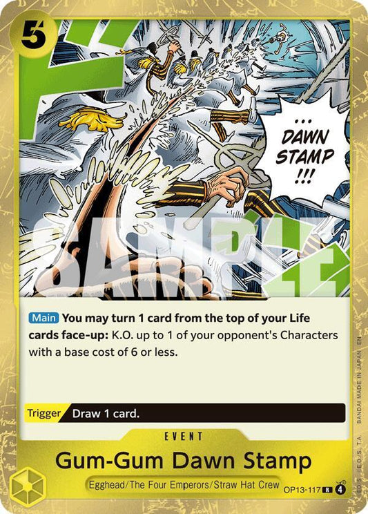 Gum-Gum Dawn Stamp OP13-117 Rare Carrying On His Will