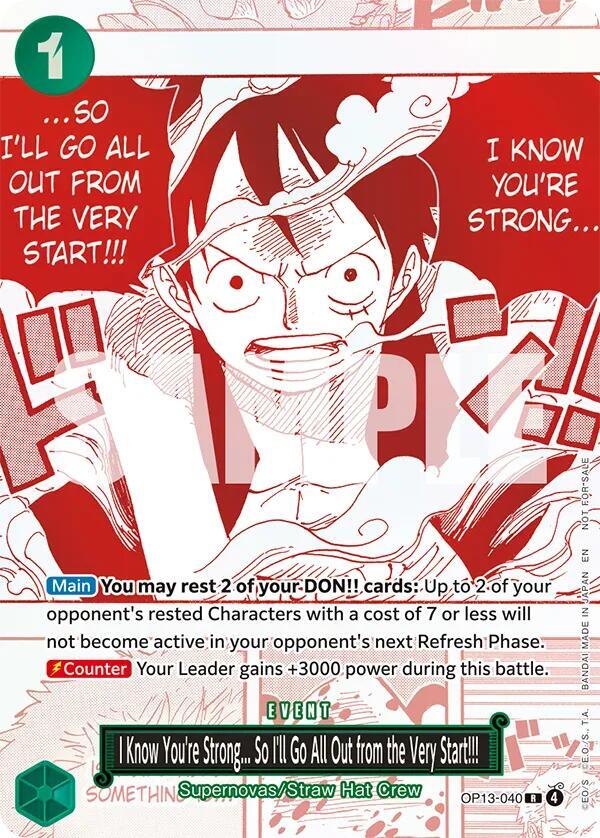 I Know You're Strong... So I'll Go All Out from the Very Start!!! OP13-040 Promotion Cards