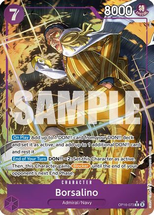 Borsalino (Alternate Art) OP16-073 Rare The Time of Battle Foil