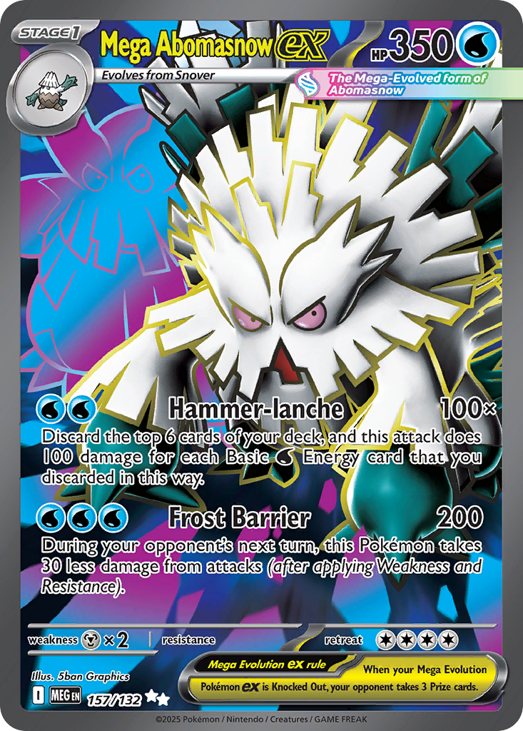 Mega Abomasnow ex 157/132 Ultra Rare Mega Evolution Pokemon Holo