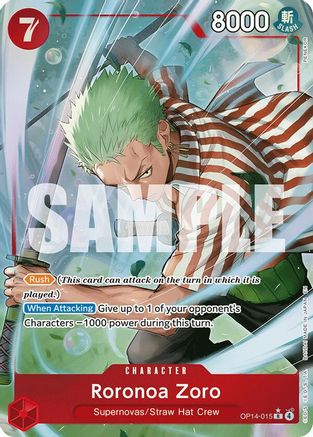 Roronoa Zoro OP14-015 Rare The Azure Sea's Seven