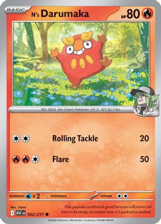 N's Darumaka 032/217 Common Ascended Heroes