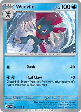 Weavile 045/217 Uncommon Ascended Heroes