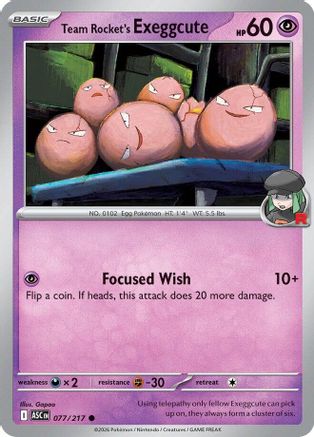 Team Rocket's exeggcute 077/217 Common Ascended Heroes
