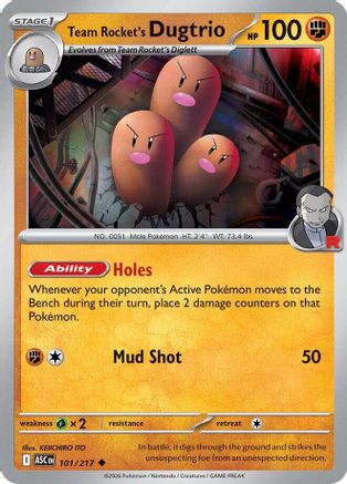 Team Rocket's Dugtrio 101/217 Uncommon Ascended Heroes