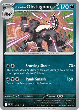 Galarian Obstagoon 132/217 Uncommon Ascended Heroes