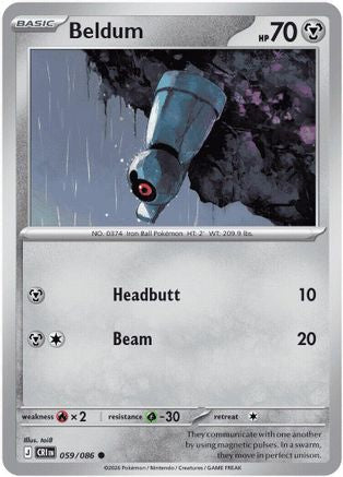Beldum 059/086 Common Chaos Rising Reverse Holo