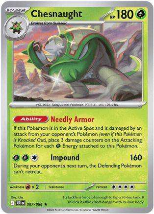 Chesnaught 007/086 Rare Chaos Rising Holo