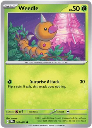 Weedle 001/086 Common Chaos Rising Reverse Holo