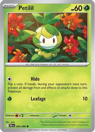 Petilil 006/086 Common Black Bolt Reverse Holo