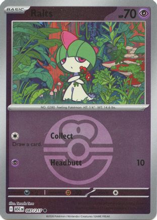 Ralts (Love Ball) 087/217 Common Ascended Heroes Reverse Holo