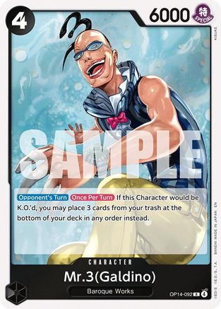 Mr.3(Galdino) OP14-092 Rare The Azure Sea's Seven Foil