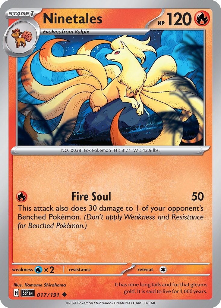 Ninetales 017/191 Uncommon Surging Sparks Reverse Holo