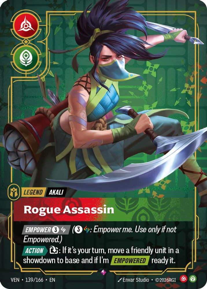 Akali - Rogue Assassin 139/166 Rare Vendetta Foil