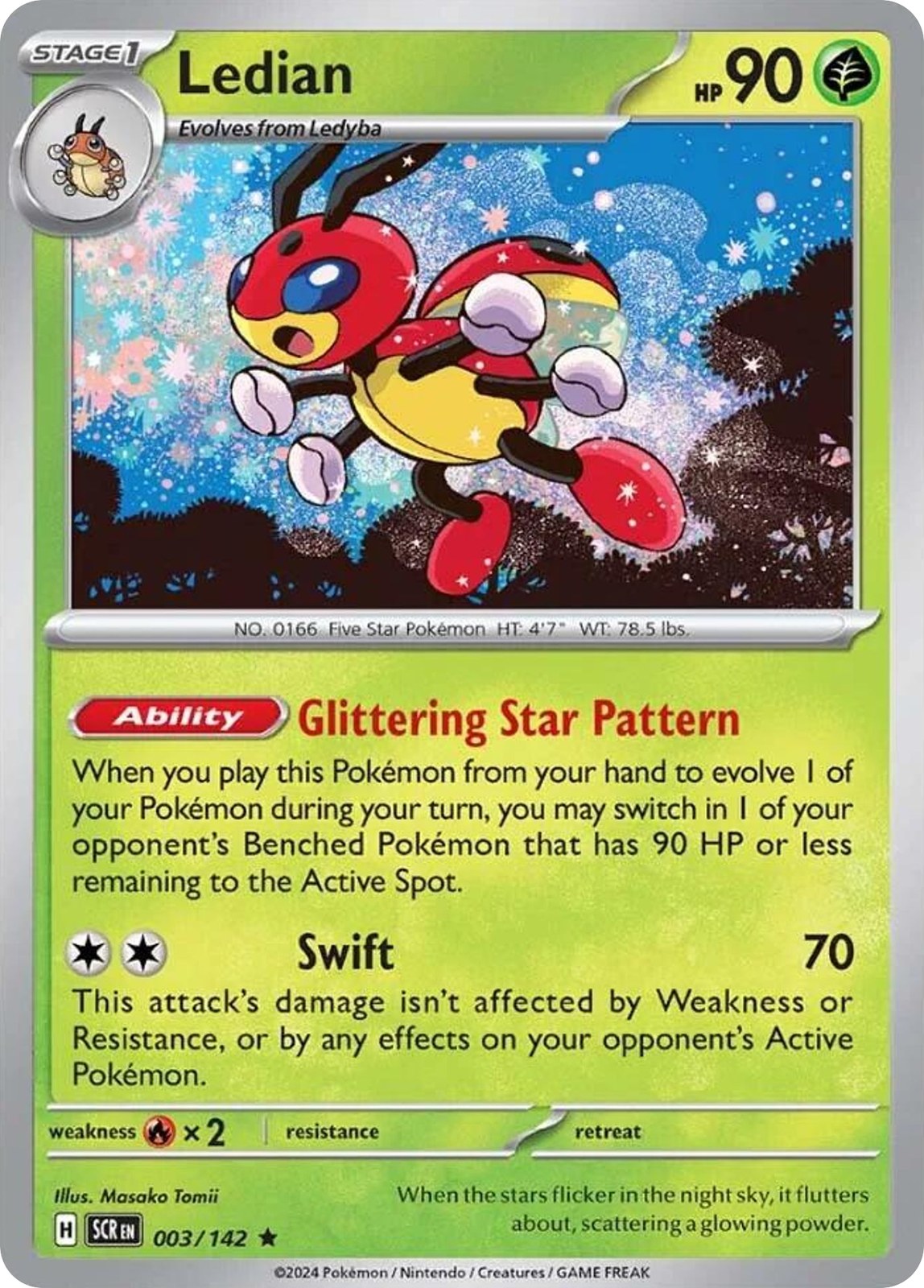 Ledian 3/142 Rare Stellar Crown Reverse Holo