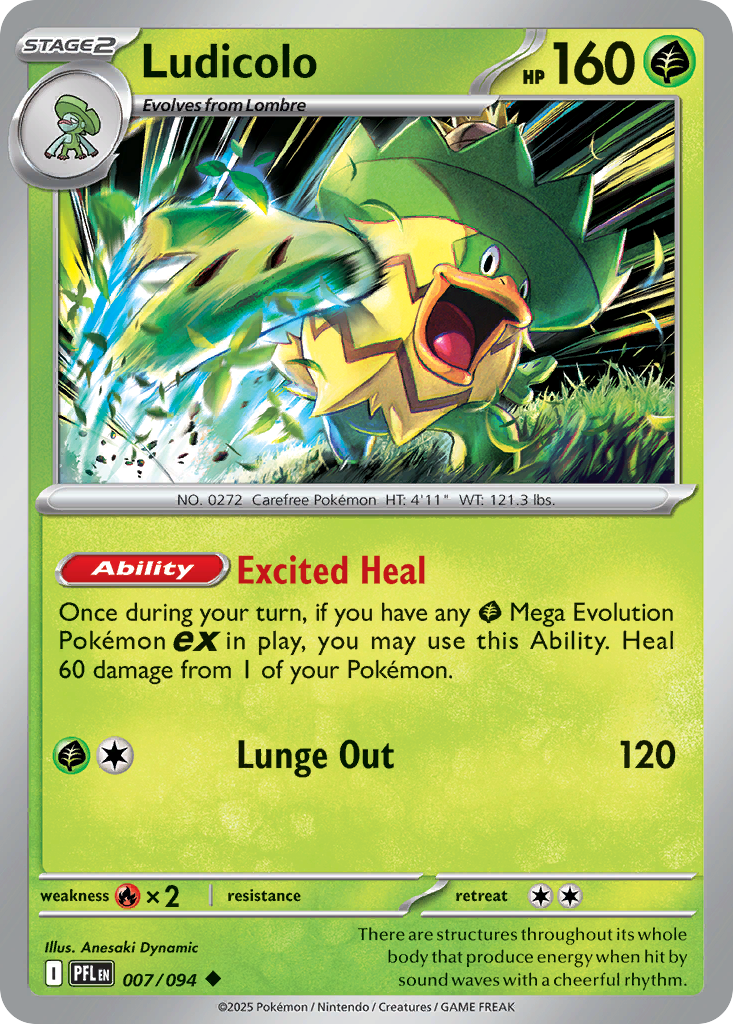 Ludicolo 007/094 Uncommon Phantasmal Flames