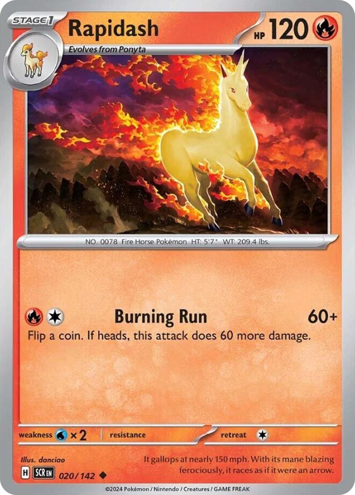 Rapidash 20/142 Uncommon Stellar Crown