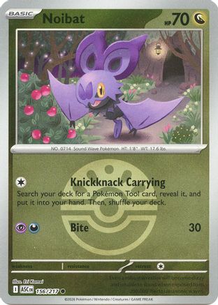 Noibat (Friend Ball) 156/217 Common Ascended Heroes Reverse Holo