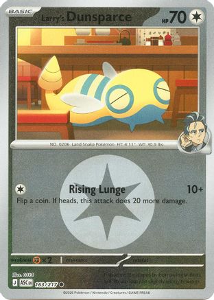 Larry's Dunsparce (Energy Symbol Pattern) 163/217 Ascended Heroes Reverse Holo