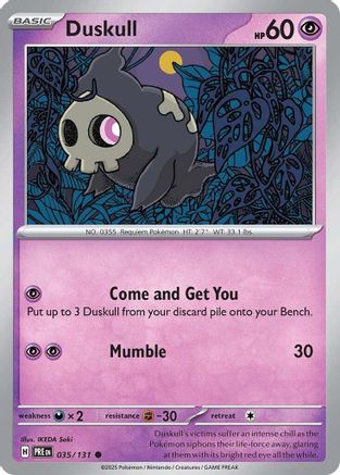 Duskull 035/131 Common Prismatic Evolutions Reverse Holo