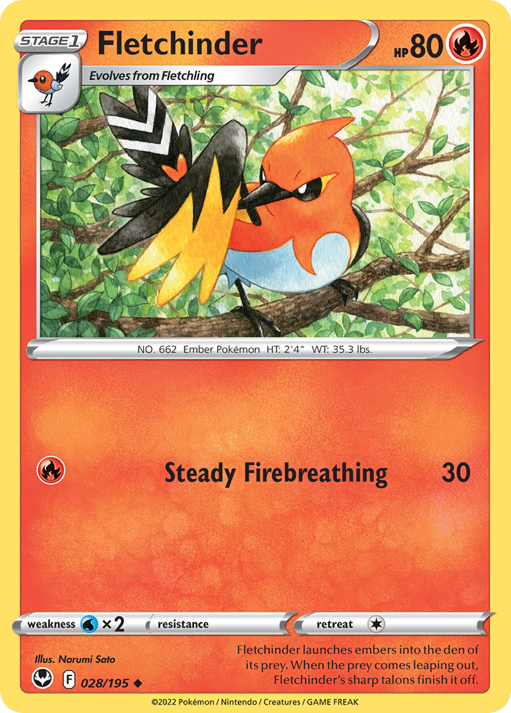 Fletchinder 028/195 Uncommon Silver Tempest
