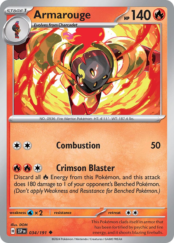 Armarouge 034/191 Uncommon Surging Sparks Reverse Holo