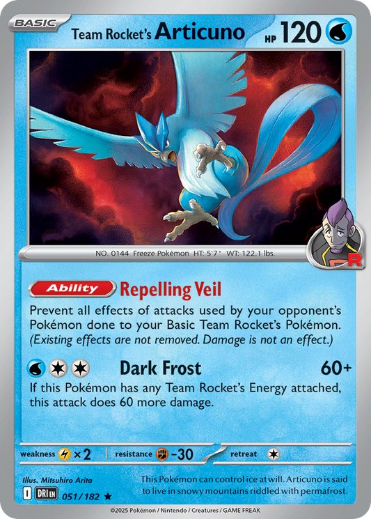 Team Rocket's Articuno 051/182 Rare Destined Rivals Reverse Holo