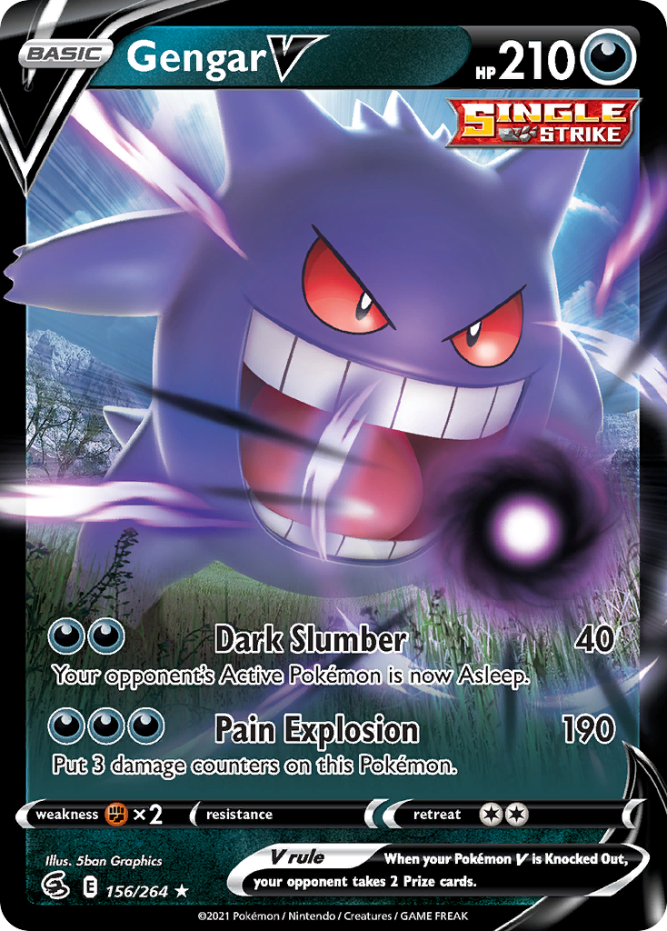 Gengar V 156/264 Holo V Rare Fusion Strike