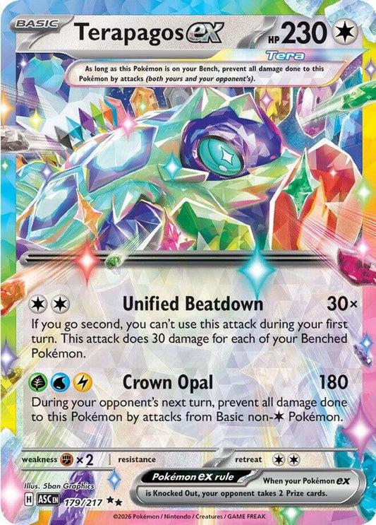 Terapagos ex 179/217 Double Rare Ascended Heroes Pokemon Holo