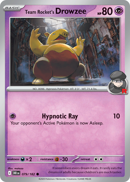 Team Rocket's Drowzee 079/182 Common Destined Rivals Reverse Holo