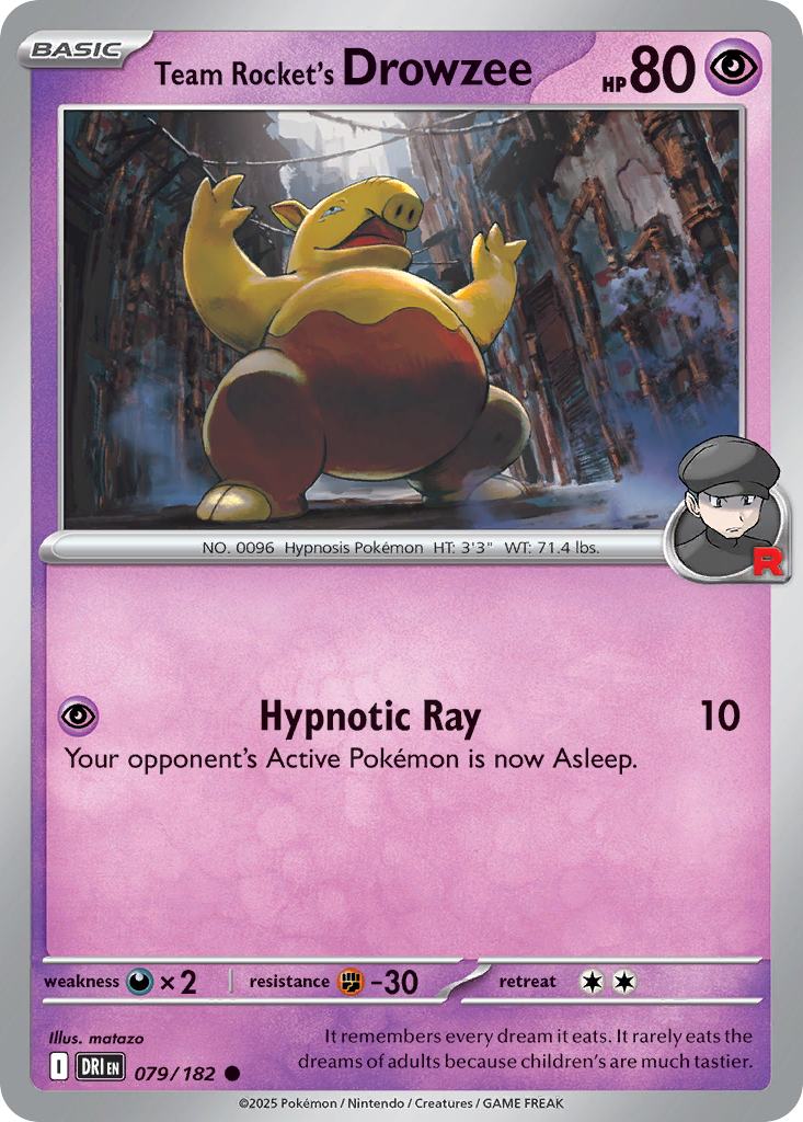Team Rocket's Drowzee 079/182 Common Destined Rivals