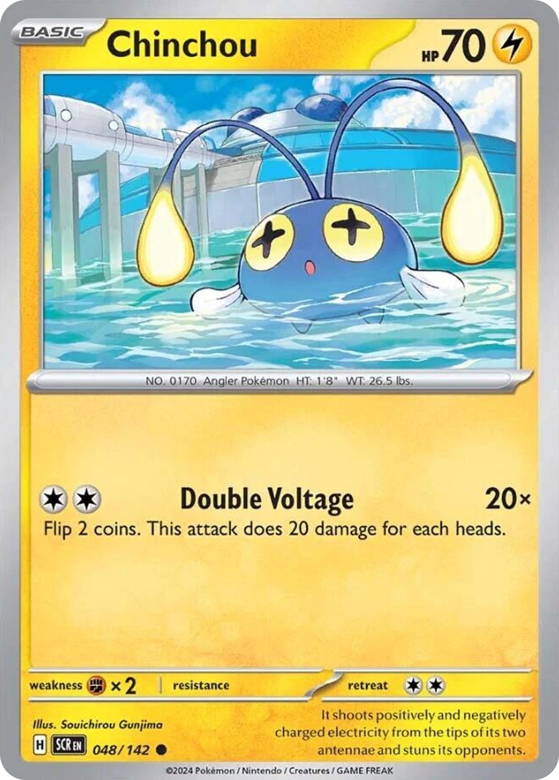 Chinchou 48/142 Common Stellar Crown Reverse Holo