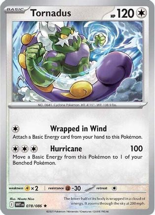 Tornadus 078/086 Holo Rare White Flare Holo