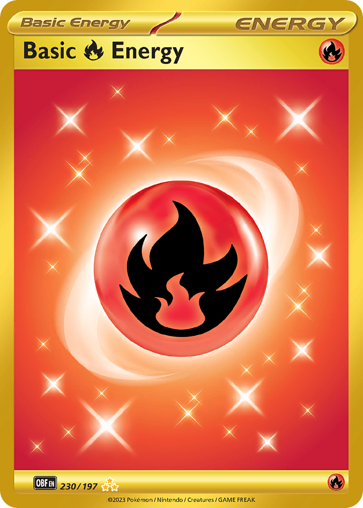 Basic Fire Energy 230/197 Hyper Rare Obsidian Flames