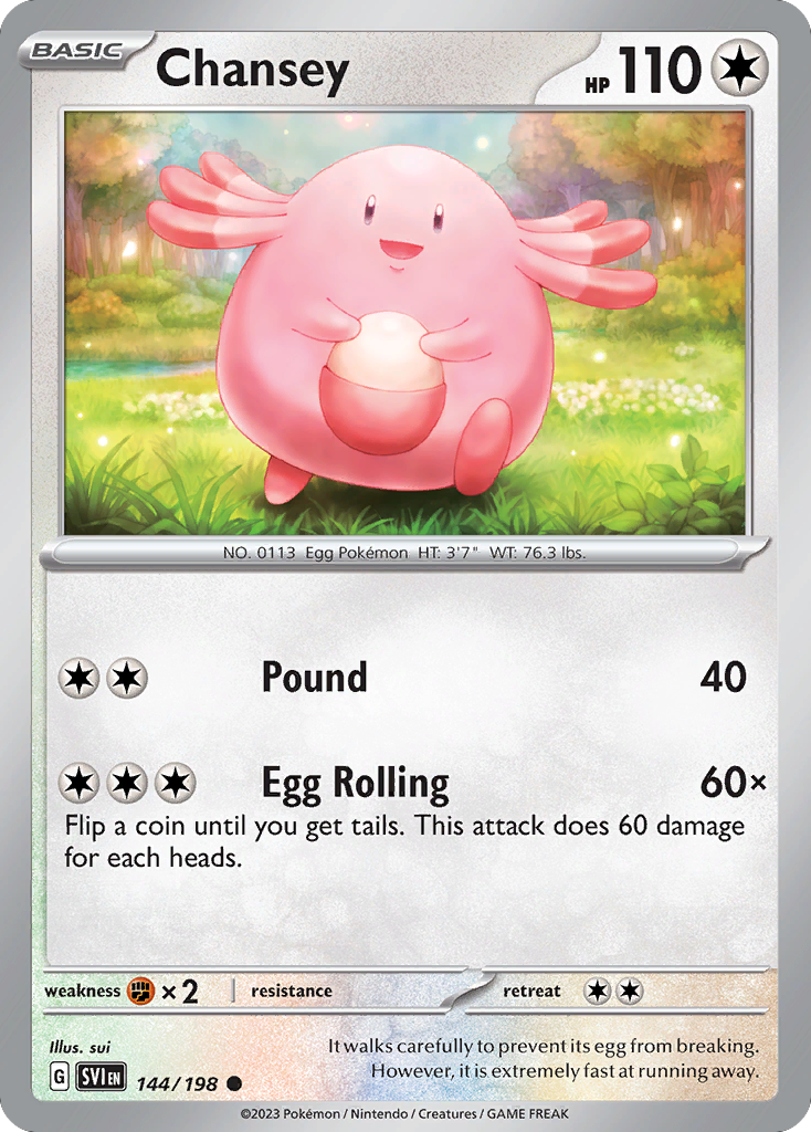 Chansey 144/198 Common Scarlet & Violet Reverse Holo
