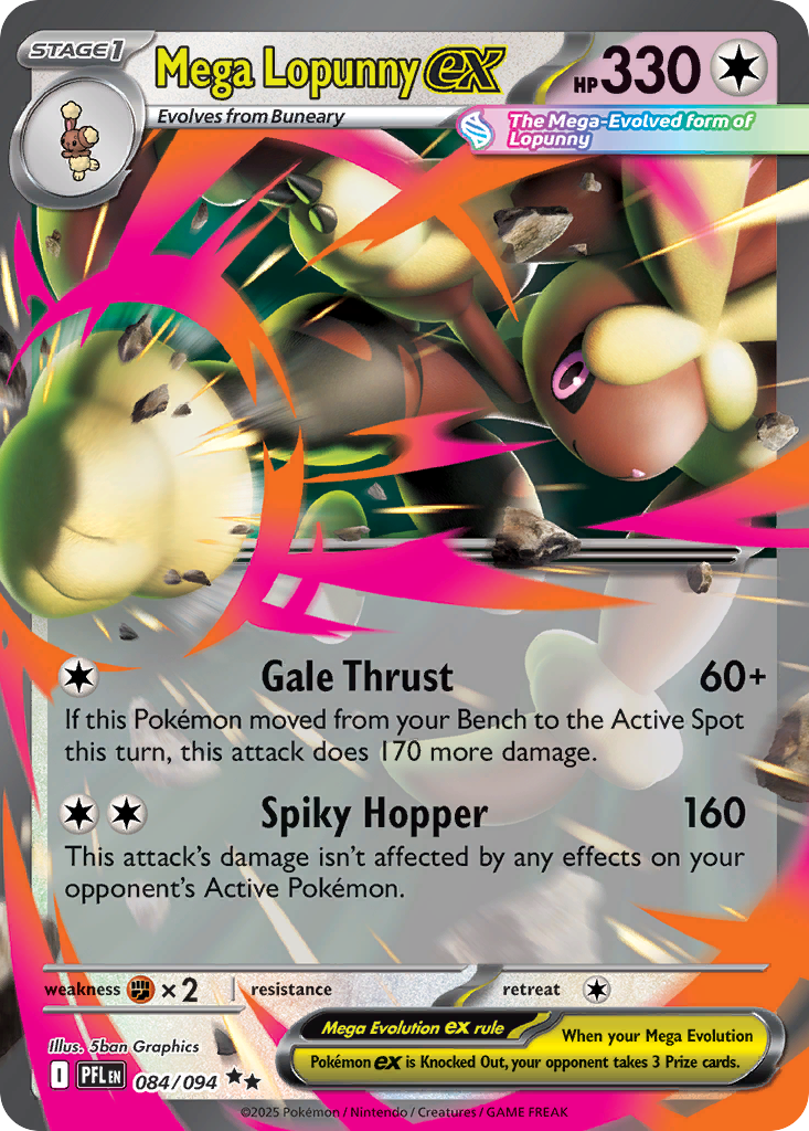 Mega Lopunny ex 084/094 Double Rare Phantasmal Flames