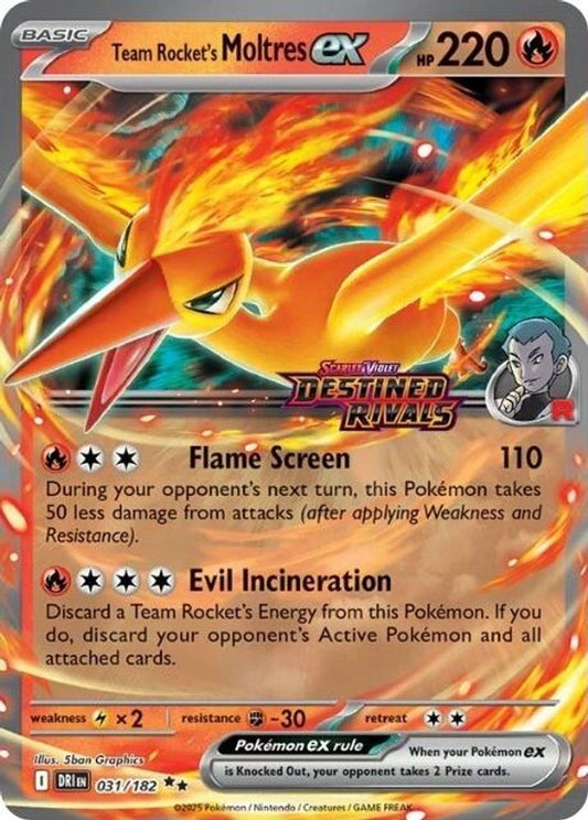 Team Rocket's Moltres ex (Destined Rivals Stamp) 031/182 Holo Miscellaneous Cards & Products