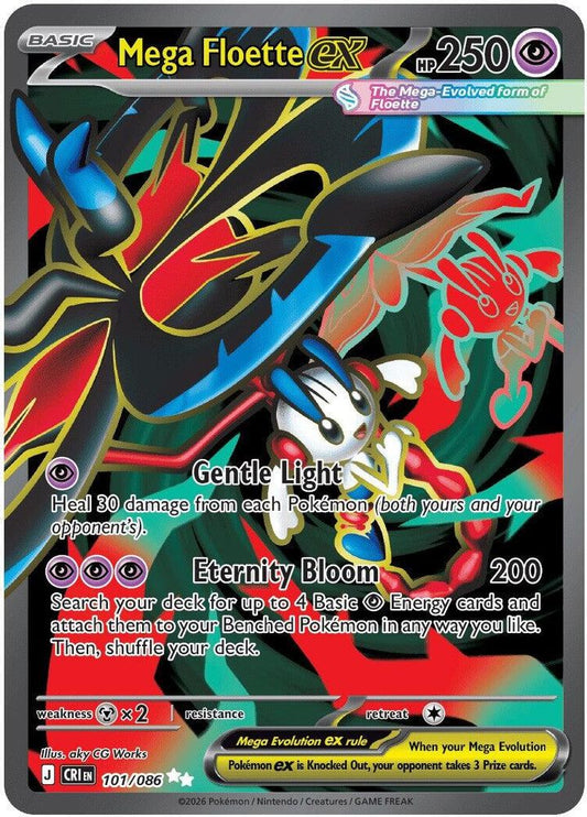 Mega Floette ex 101/086 Ultra Rare Chaos Rising Pokemon Holo