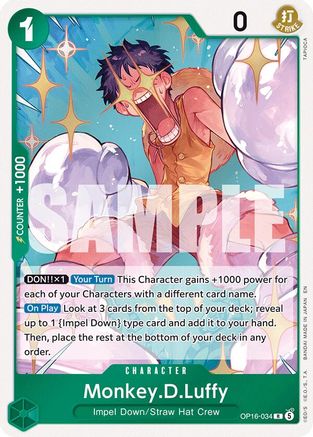 Monkey.D.Luffy (034) OP16-034 Rare The Time of Battle Foil
