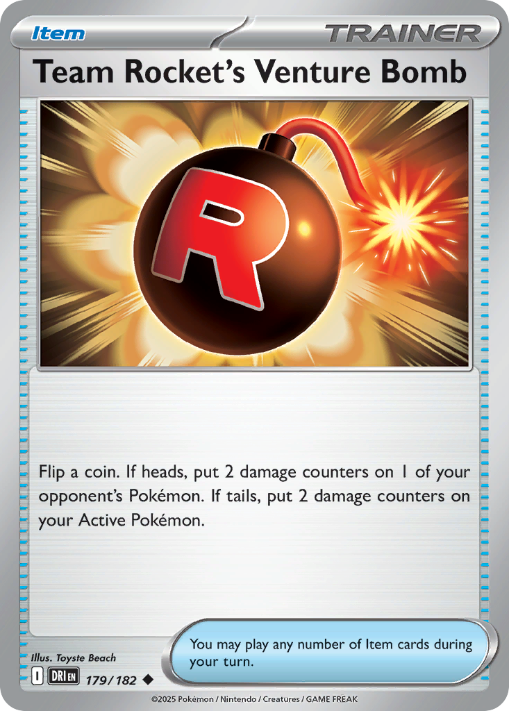 Team Rocket's Venture Bomb 179/182 Uncommon Destined Rivals