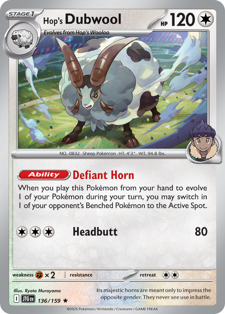 Hop's Dubwool 136/159 Rare Journey Together Holo