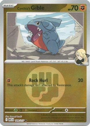 Cynthia's Gible (Energy Symbol Pattern) 109/217 Ascended Heroes Reverse Holo