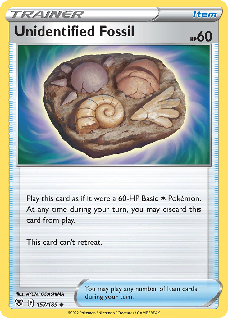 Unidentified Fossil 157/189 Uncommon Astral Radiance Reverse Holo