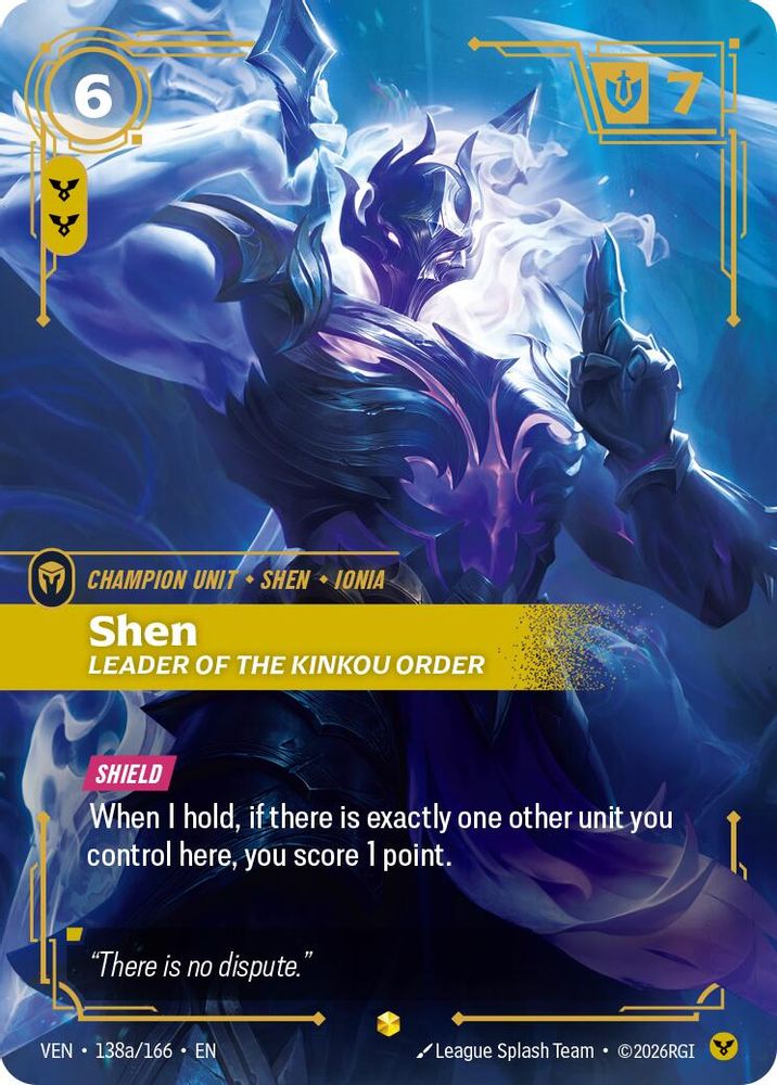 Shen - Leader of the Kinkou Order (Alternate Art) 138A/166 Vendetta Foil